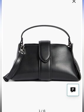 BCBG Black Mini Bag Structured Chic Minimal Top Handle Crossbody